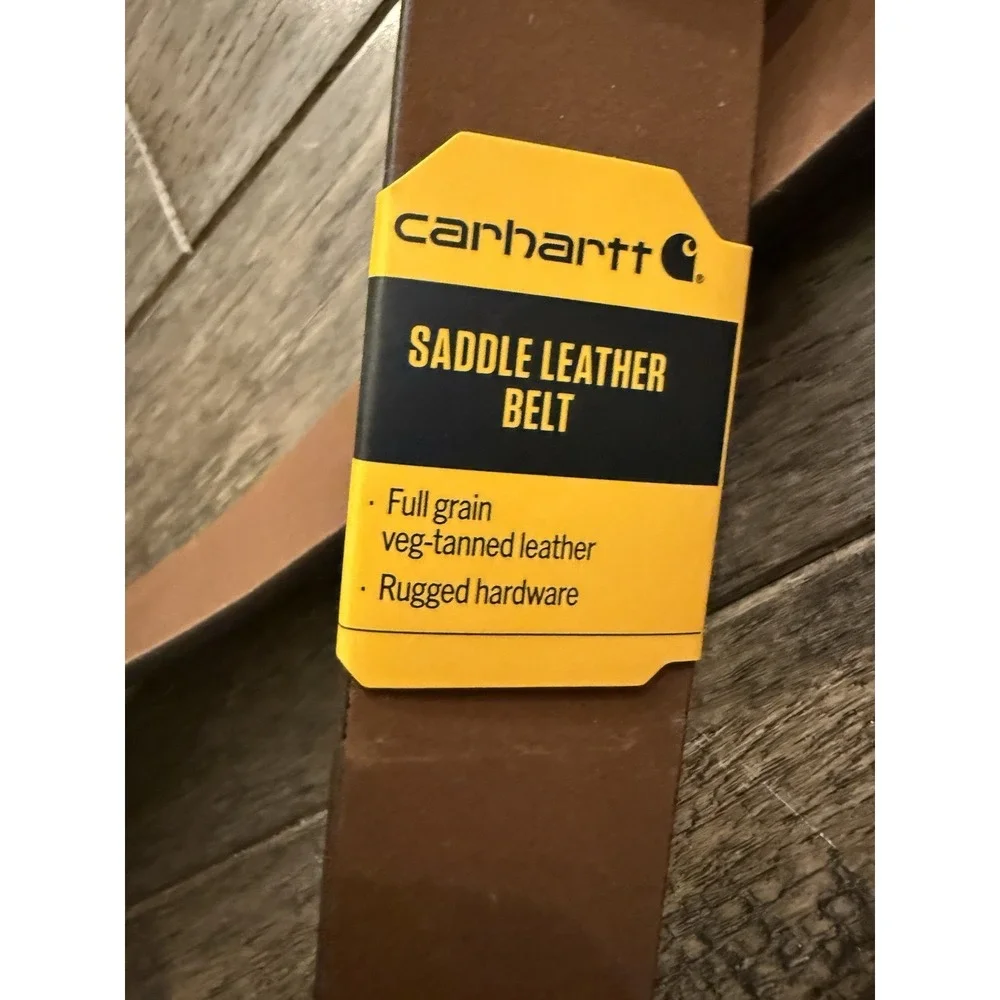Carhartt Saddle Leather Belt‎ Mens XS Brown Full Grain Veg Tanned A000551820101